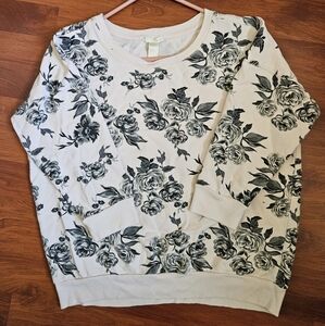 vintage forever 21 roses light sweater